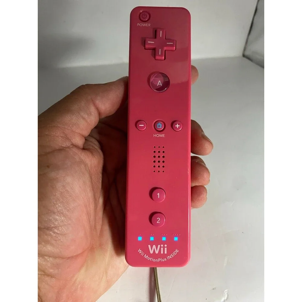 Official Nintendo Motion Plus Controller Pink Wii Remote OEM - Tested